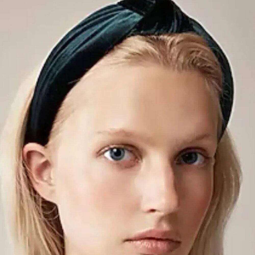 J. Crew knot headband in spruce velvet